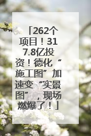 262个项目！317.8亿投资！德化“施工图”加速变“实景图”，现场燃爆了！