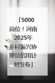 5000岗位！河南2025年乡村振兴协理员招用计划发布