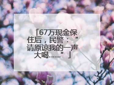 67万现金保住后，民警：“请原谅我的一声大喝……”